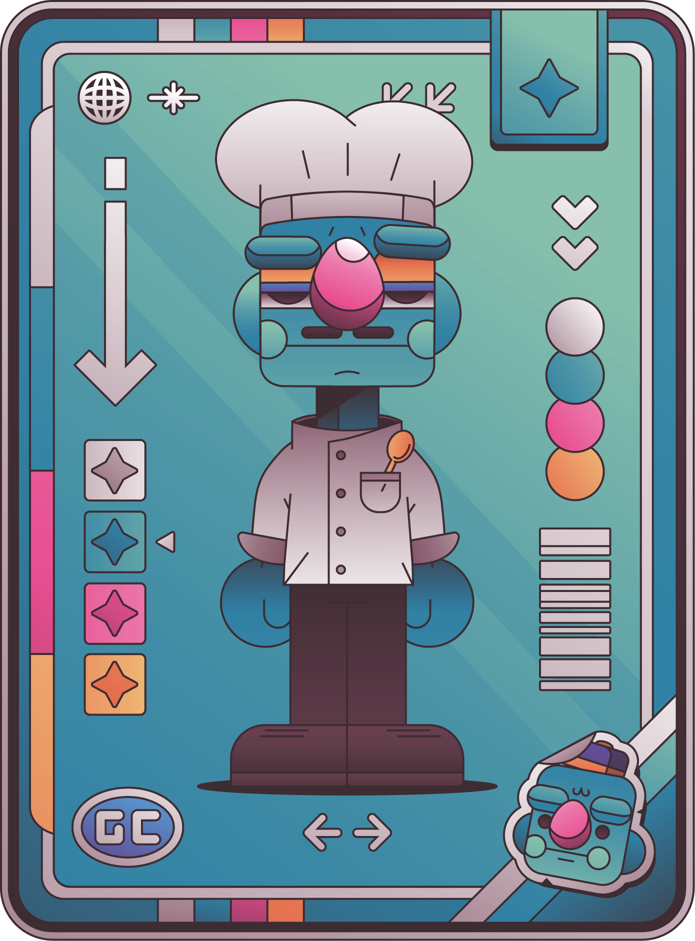 Gurt Card 08: Gurt wearing chef outfit